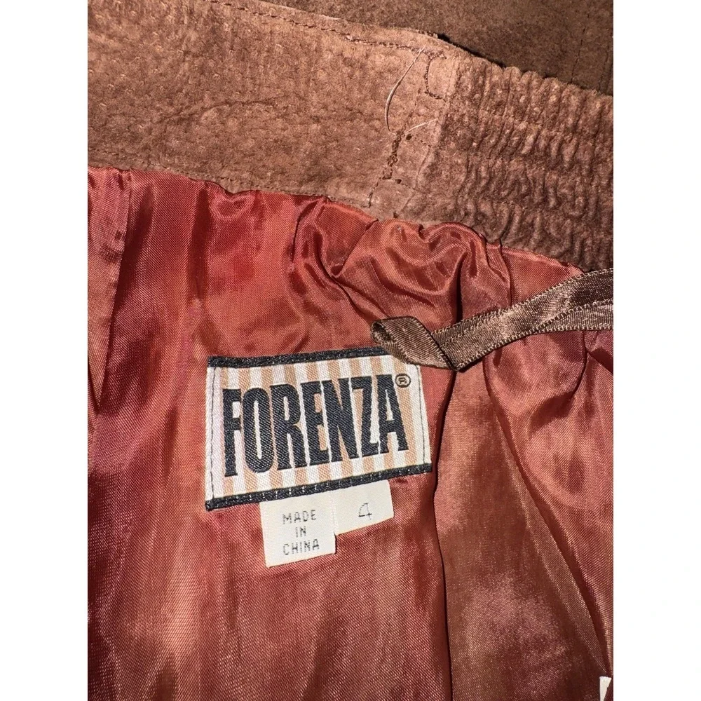 Vintage Forenza Suede Leather Women's Sz 4 Shorts 80's Y2K High Rise Brown + Red